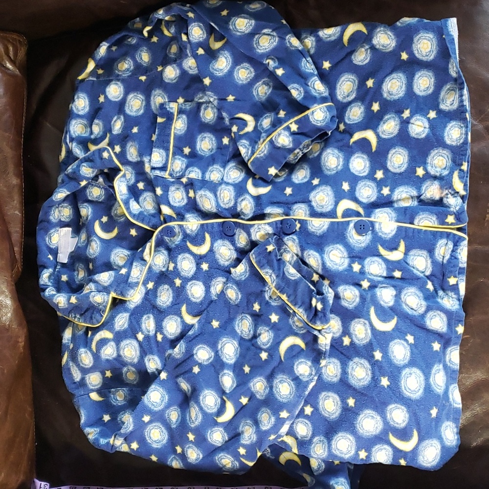 PJs L Star Moon 100% cotton flannel - Picture 2 of 2